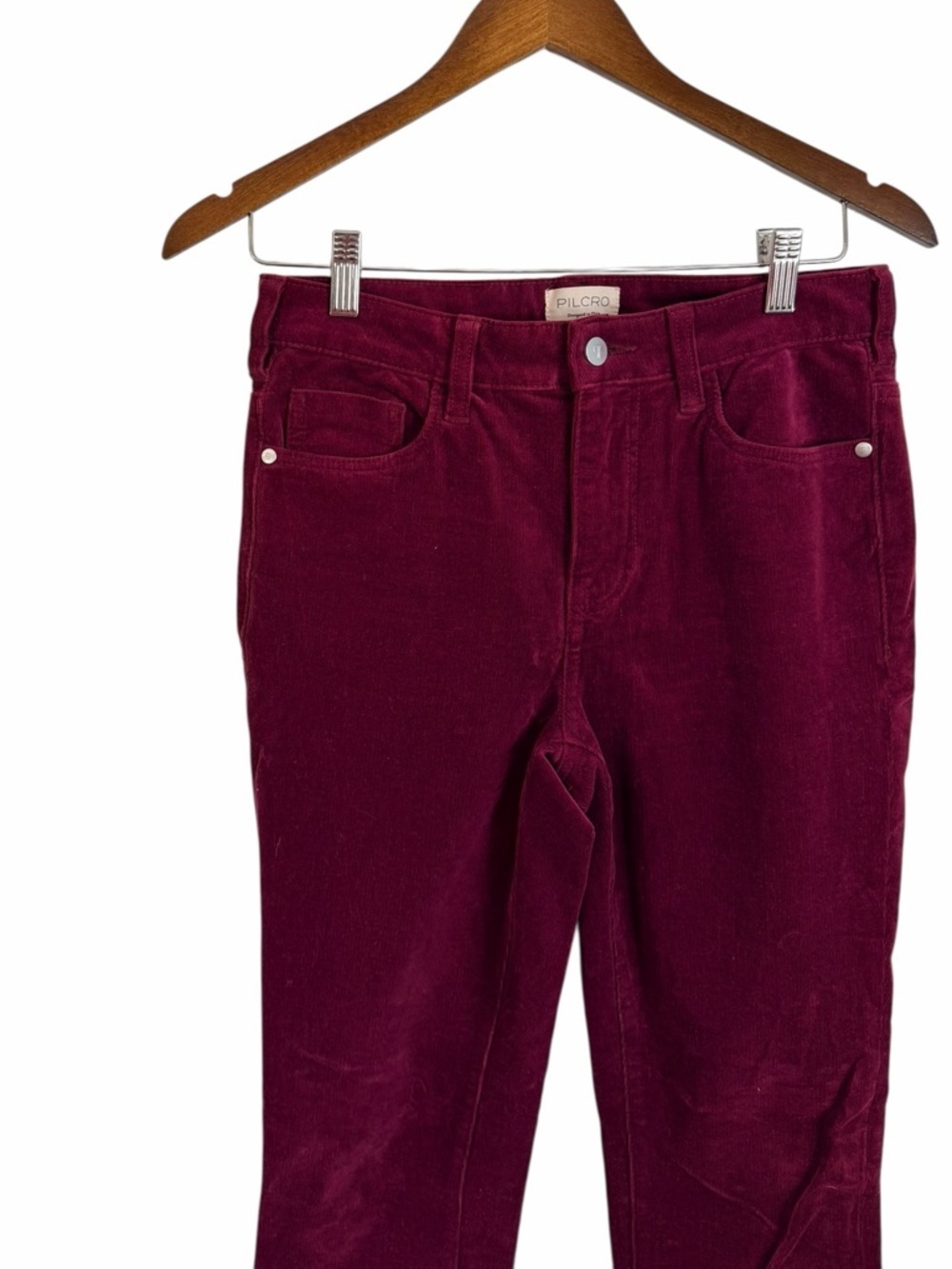 Anthropologie Pilcro Wine Corduroy High-Rise Skinny Pants Women’s Sz 27 - Picture 6 of 12